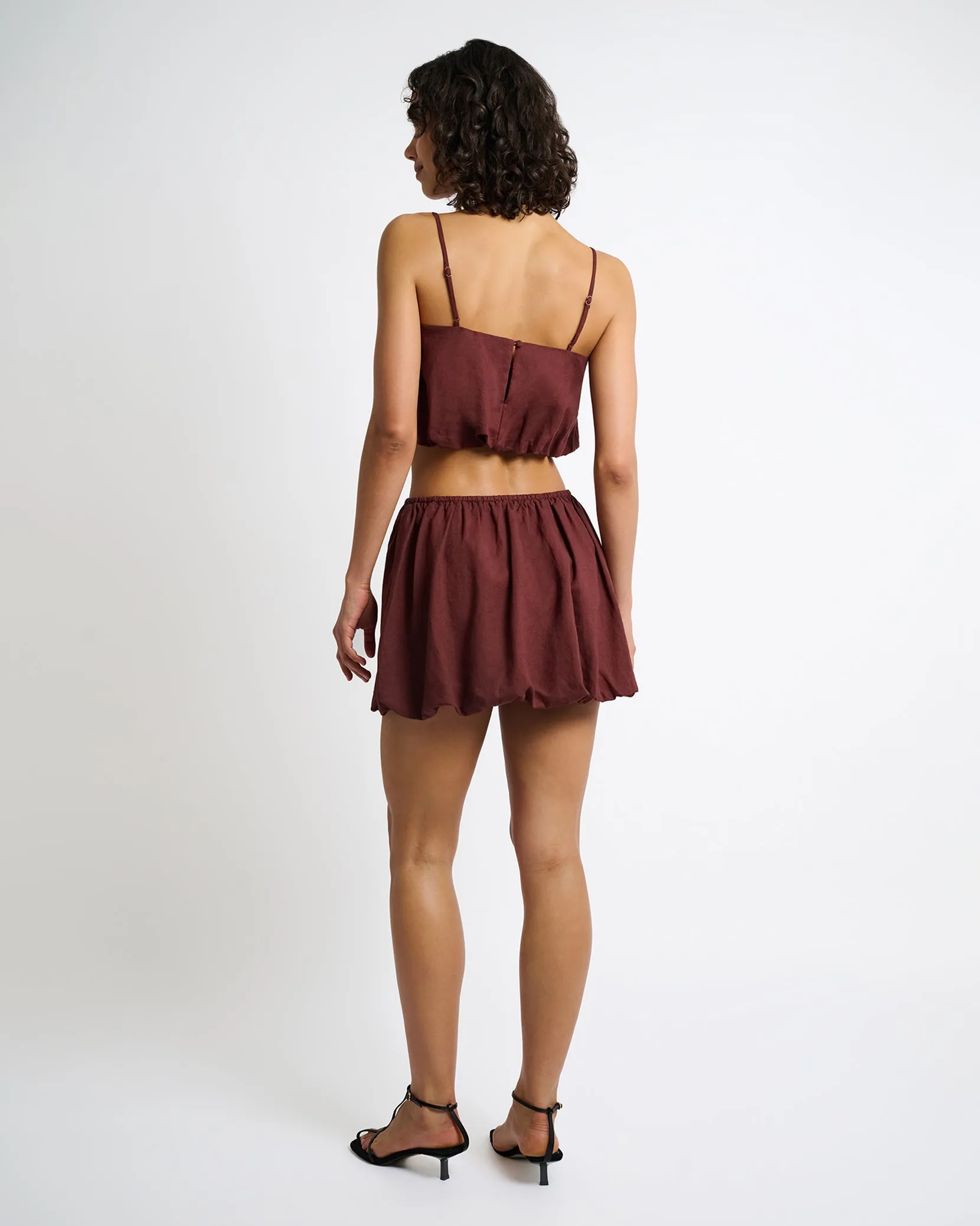 Air Linen Bubble Mini Skirt