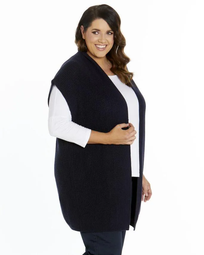 Allegra Knitted Capelet - Dark Navy