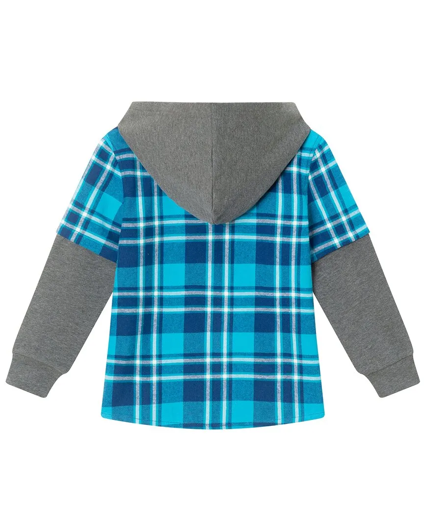 Andy & Evan Plaid Flannel Terry Twofer Hoodie