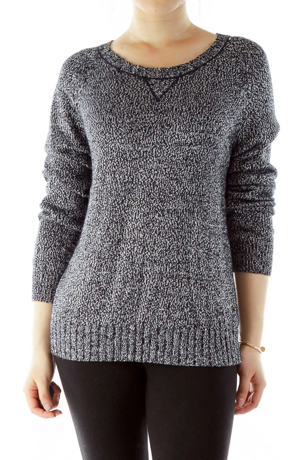 Black White Knit Sweater