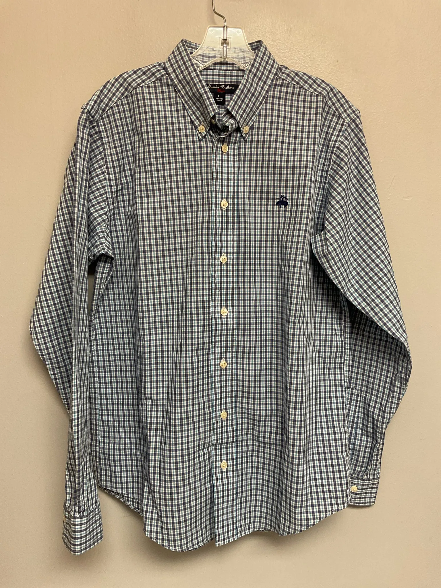 Brooks Brothers Size 12 Blue Plaid Cotton Big Boys Shirts & Polos