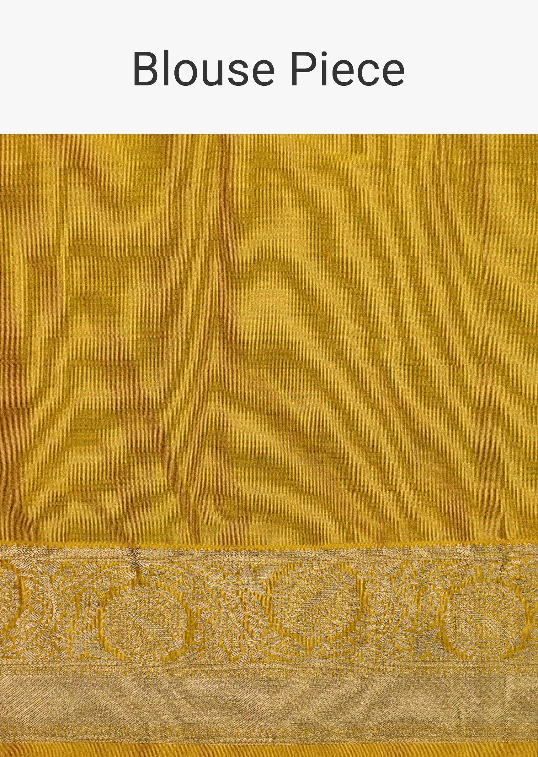 Daffodil Yellow Woven Kanjivaram Saree In Pure Silk With An Unstitched Blouse