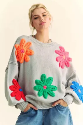 Daisy Knit Pullover Sweater