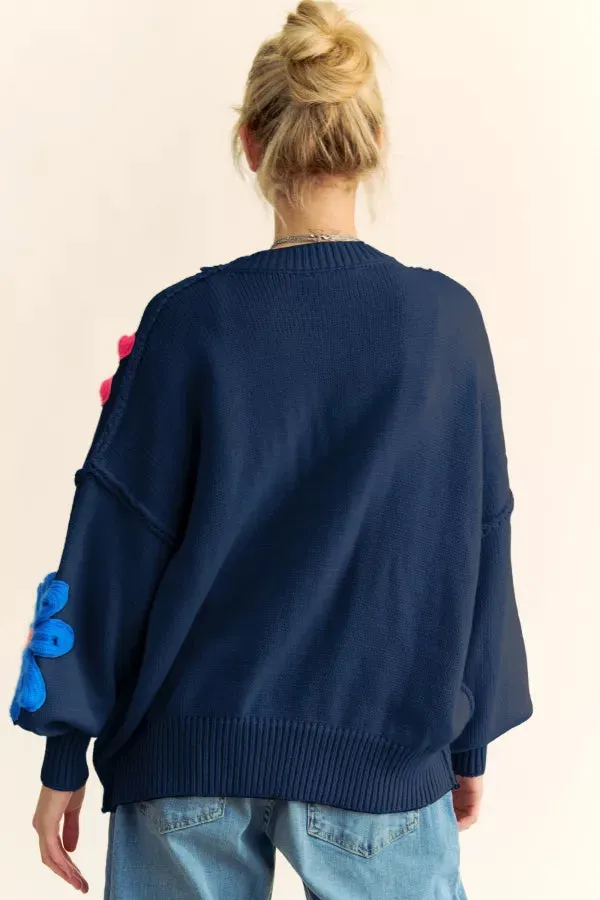 Daisy Knit Pullover Sweater