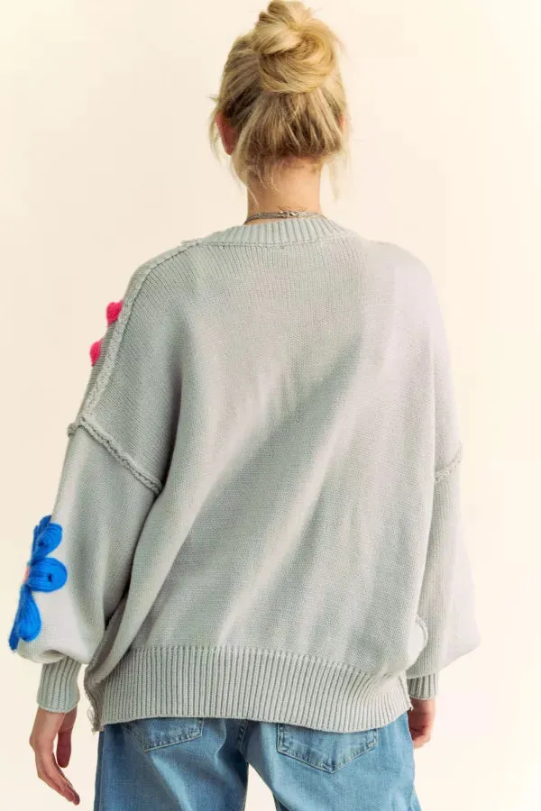Daisy Knit Pullover Sweater