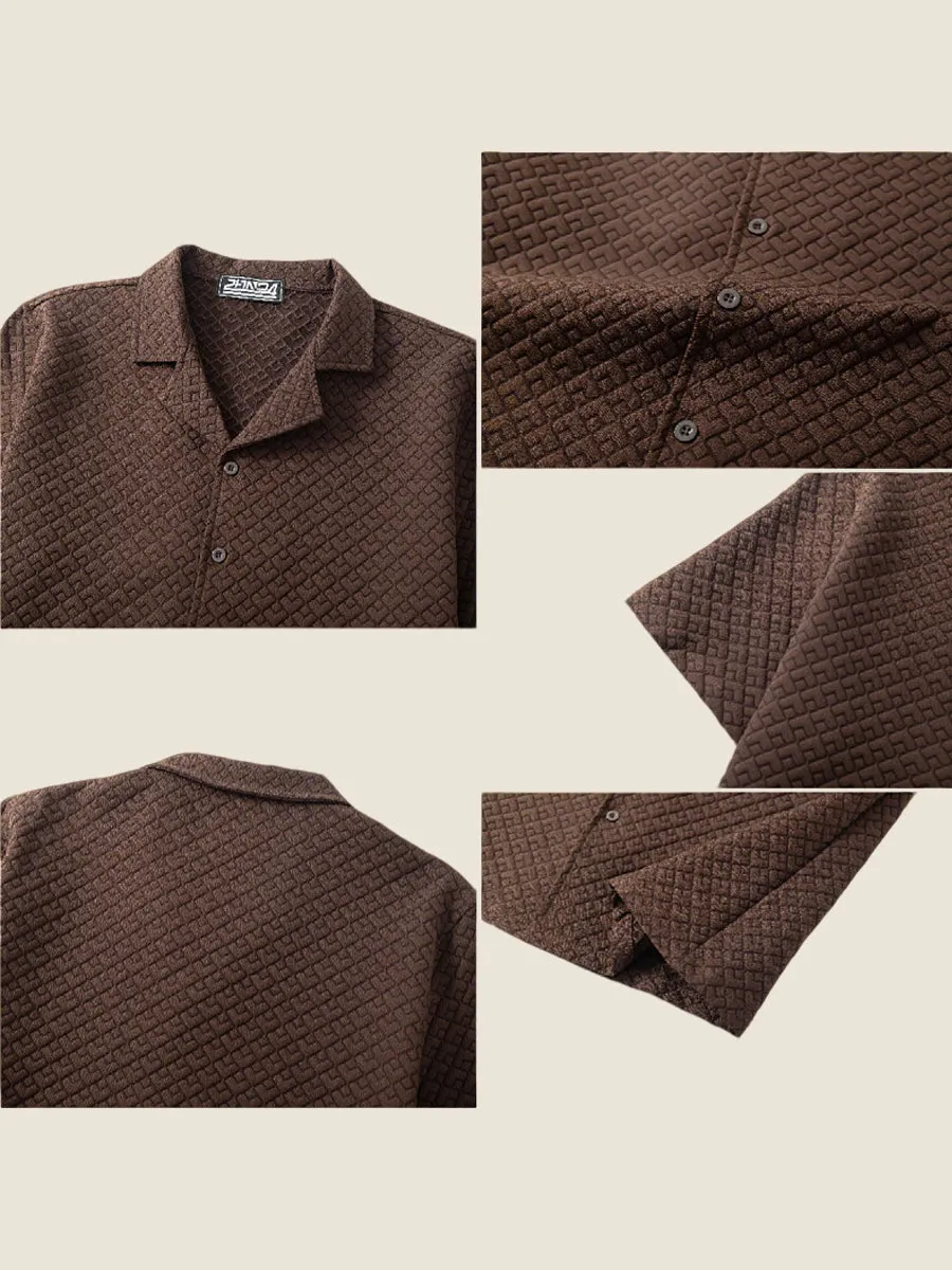 Embossed Jacquard Short Sleeve Shirt