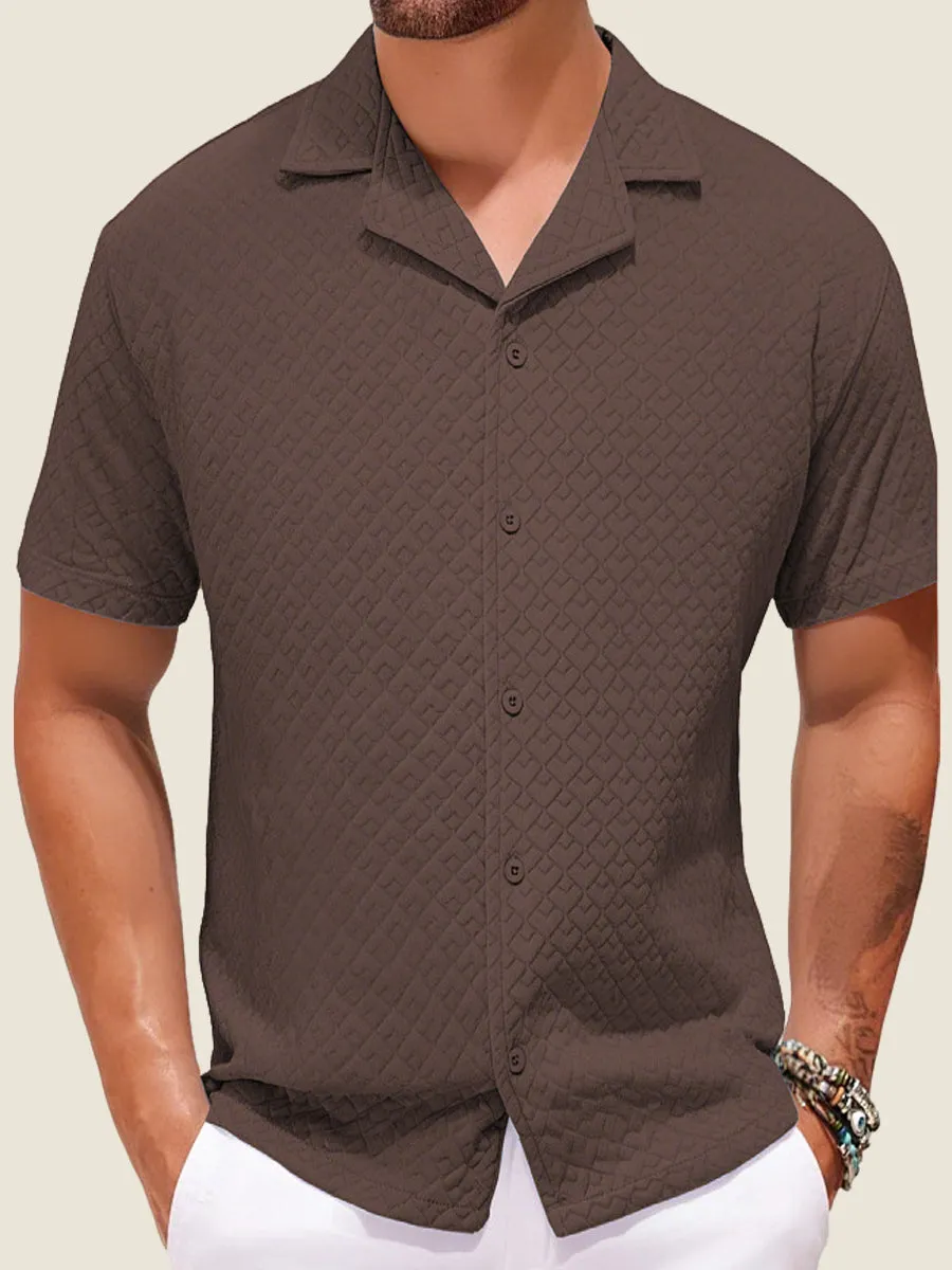 Embossed Jacquard Short Sleeve Shirt