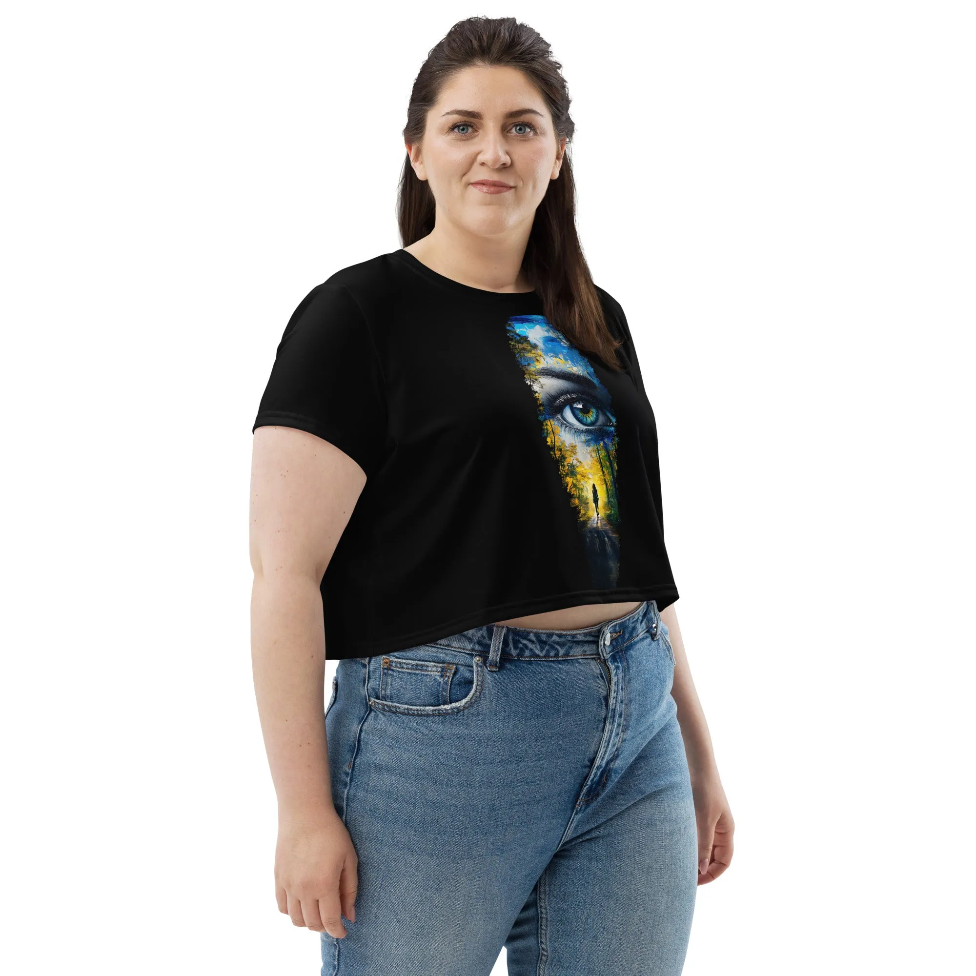 Empowered Path All-Over Print Crop Tee