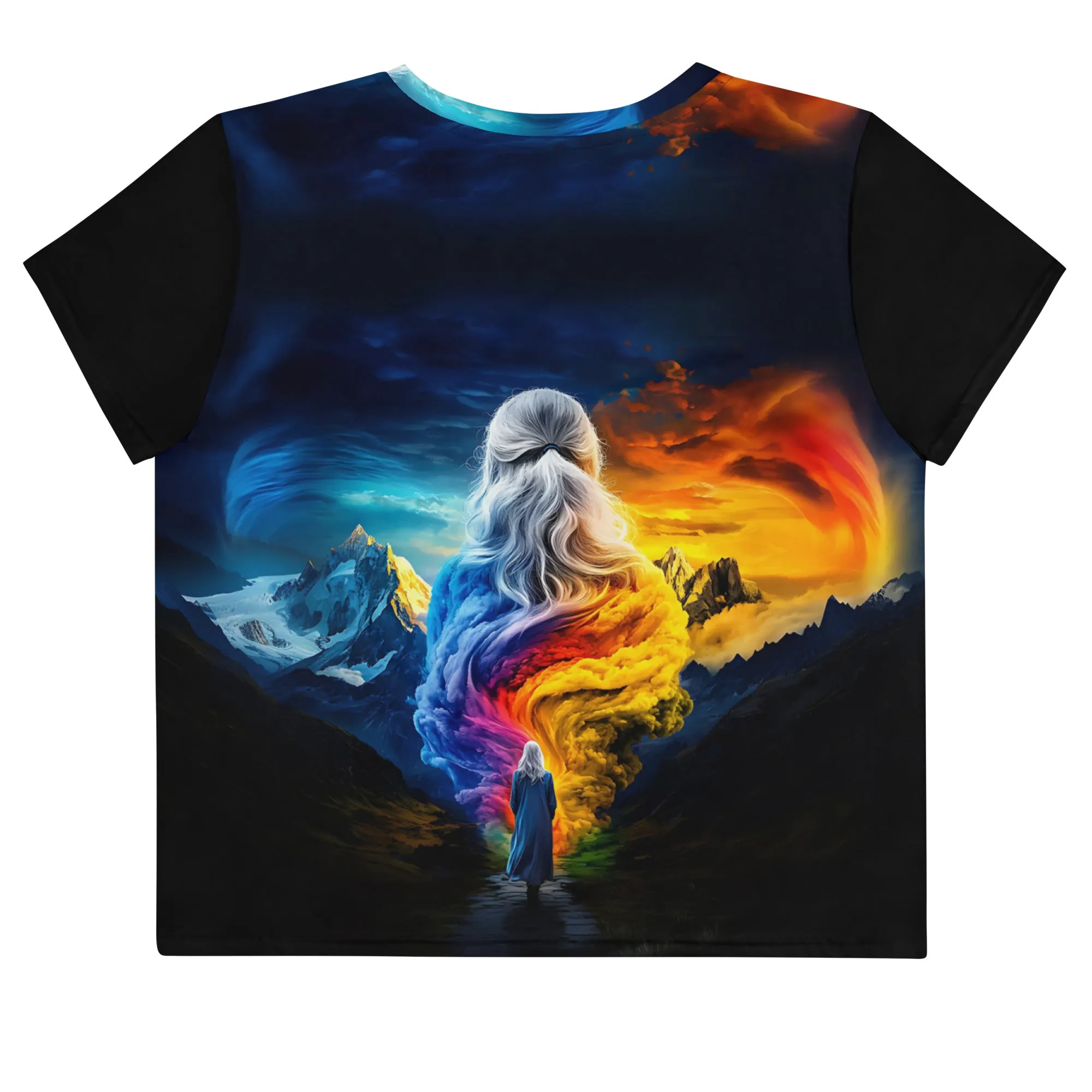 Empowered Renewal Path All-Over Print Crop Tee