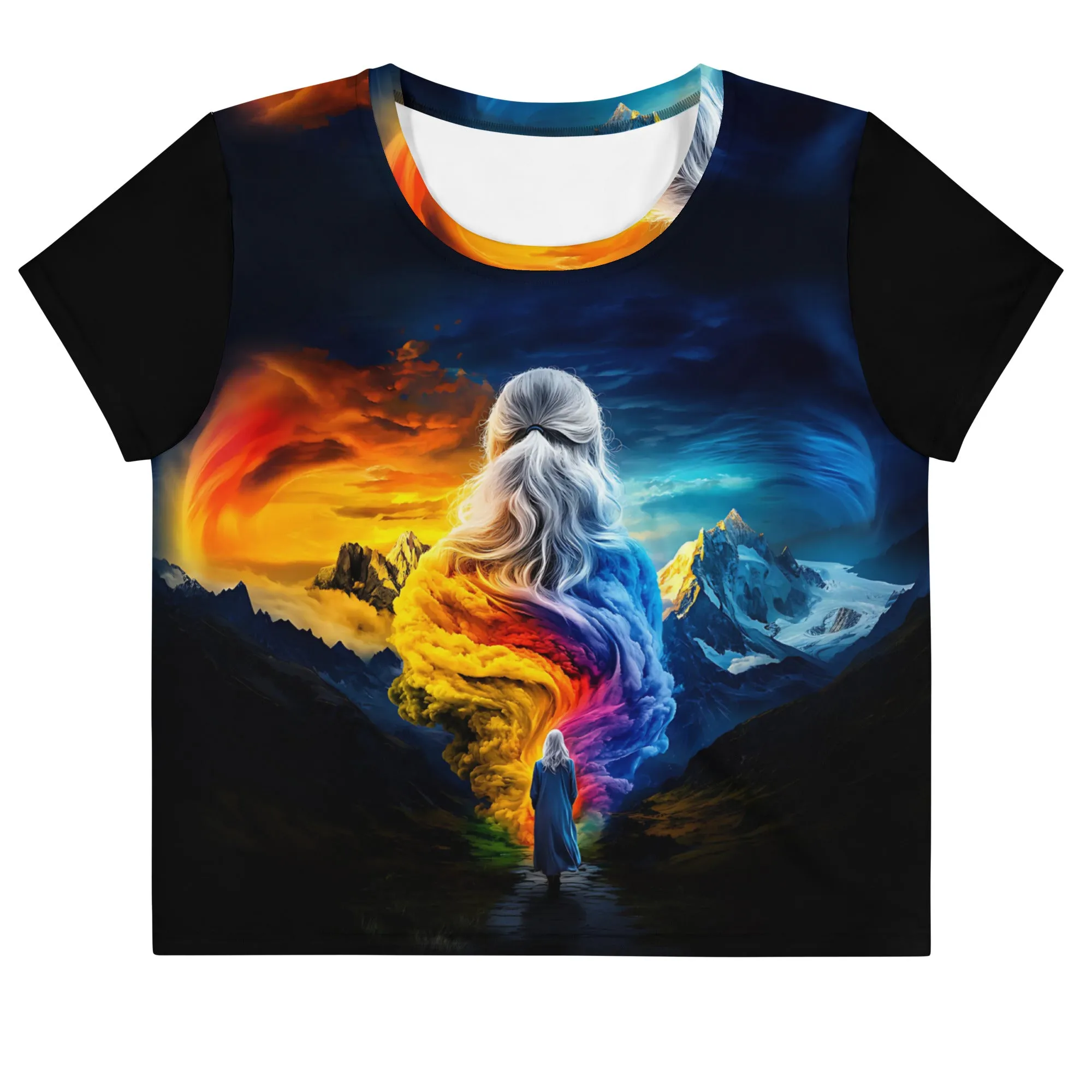 Empowered Renewal Path All-Over Print Crop Tee
