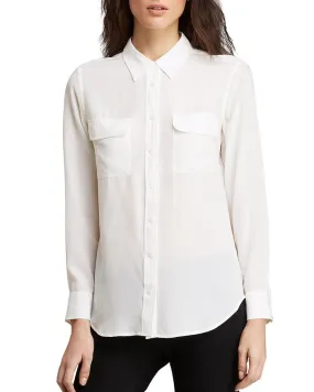 Equipment branded fine silk shirt
