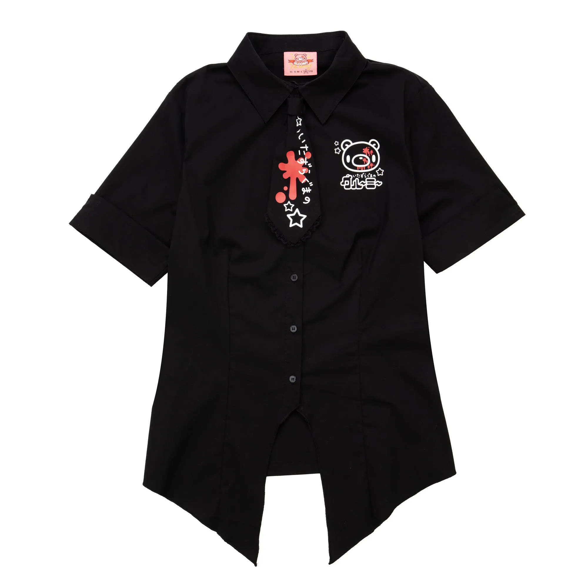 Gloomy Bear Button Up Shirt & Tie [BLACK]