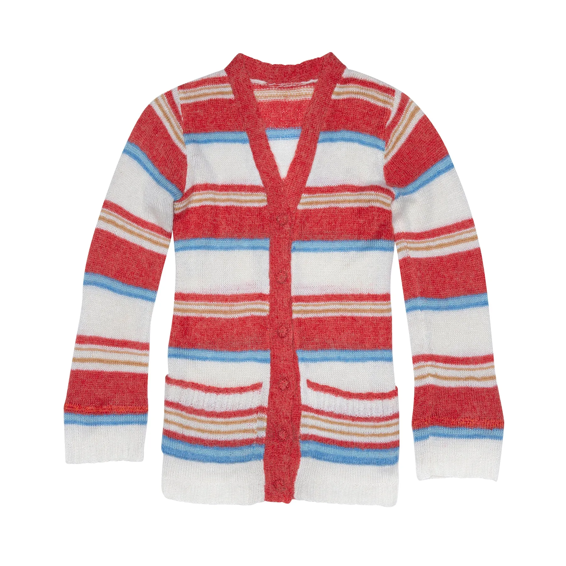 Homespun Stranded Mohair Yarn Cardigan