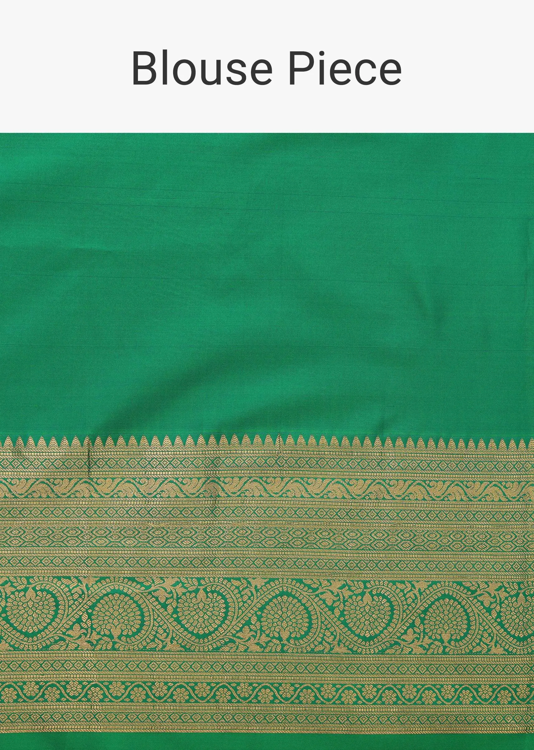 Hot Pink Kanjivaram Saree In Pure Silk With Forest Green Border And Unstitched Blouse