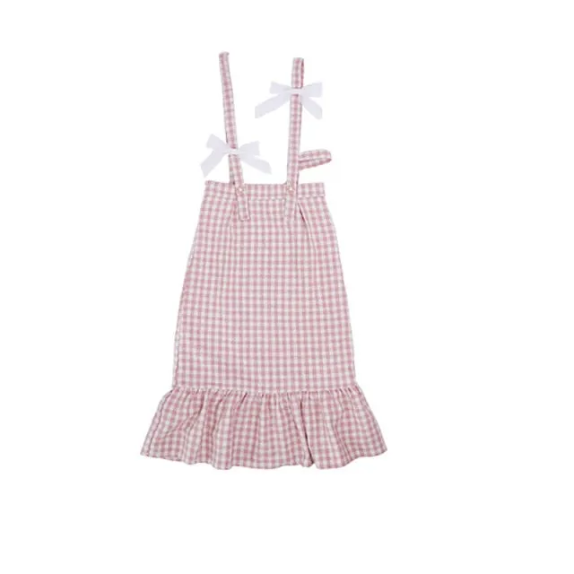 Japanese Kawaii Plaid Strap Dress