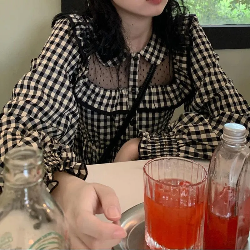 Japanese Kawaii Sweet Plaid Dress