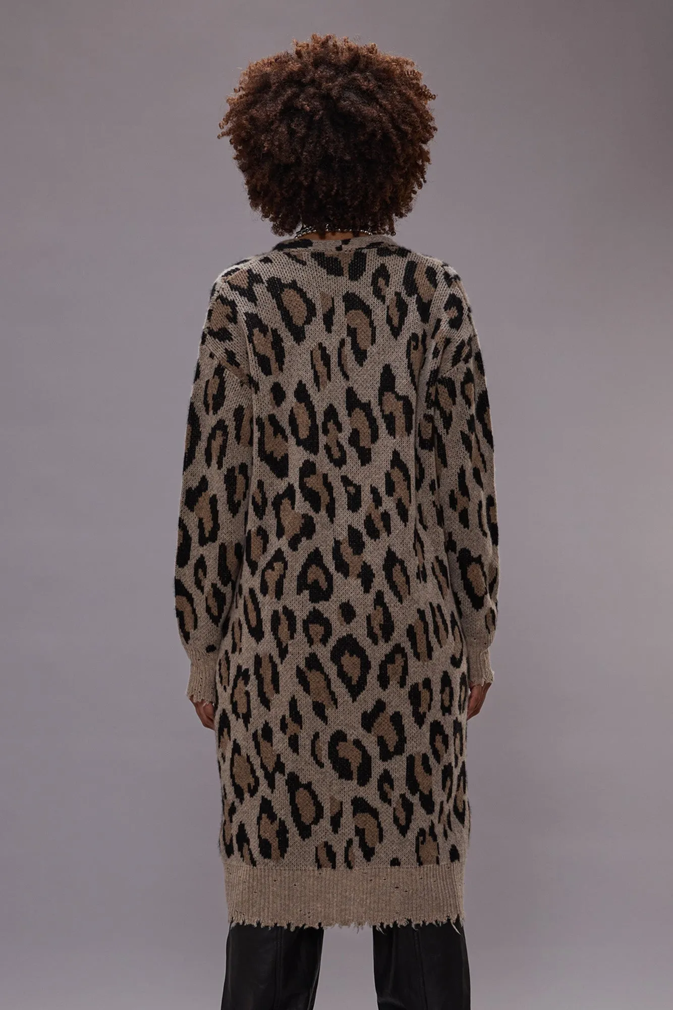 LONG CARDIGAN - LEOPARD