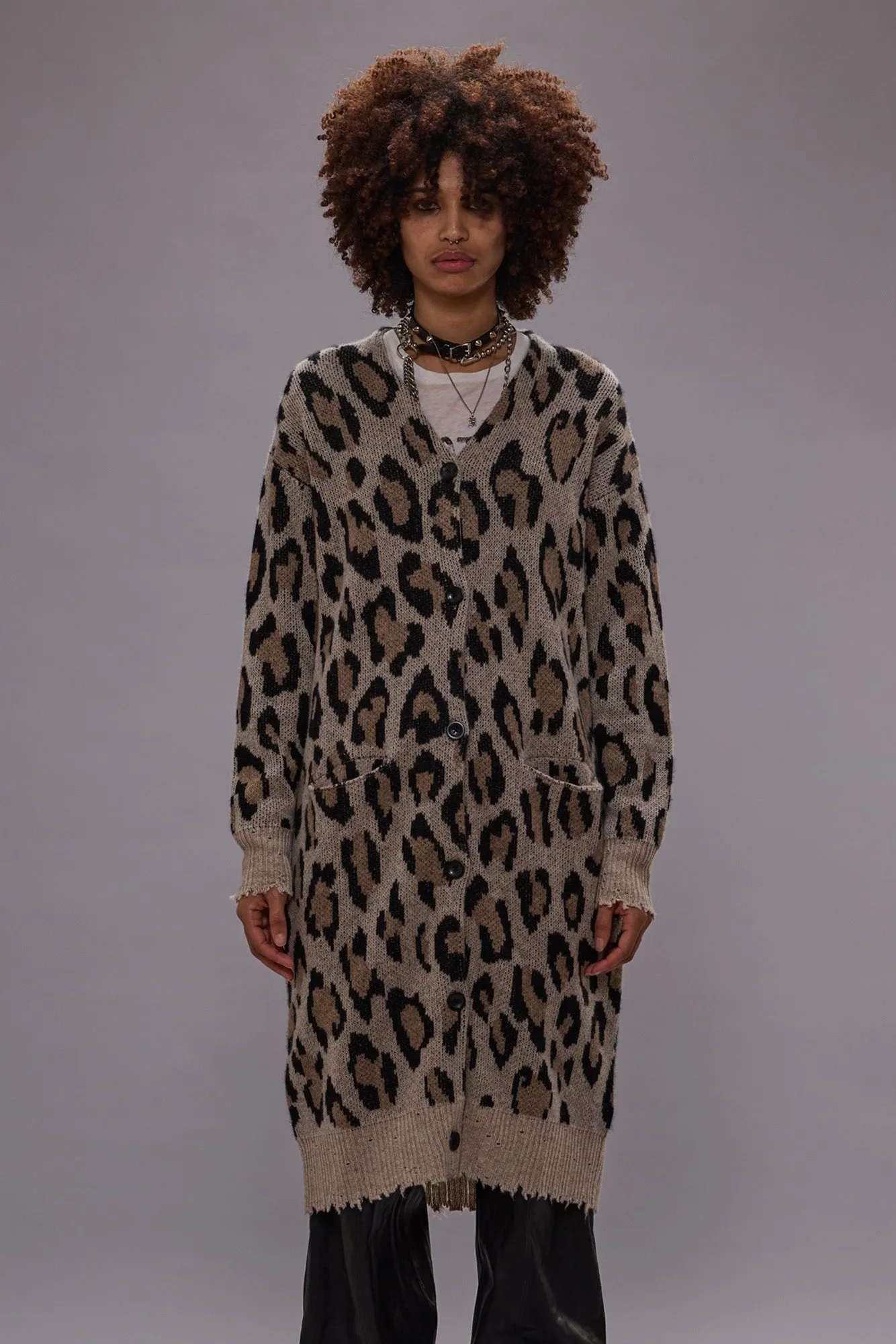LONG CARDIGAN - LEOPARD