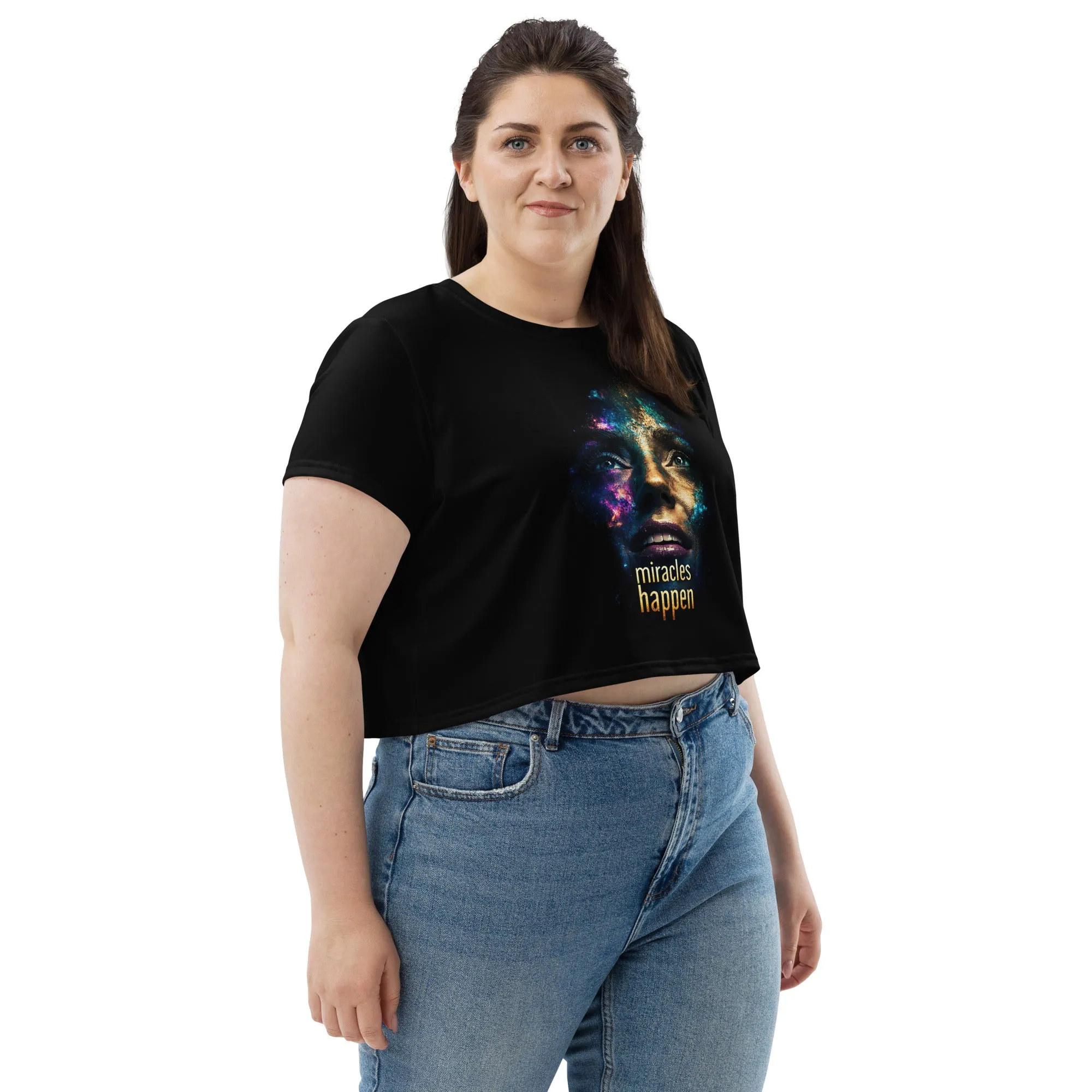 Miracles Happen Edition 1 All-Over Print Crop Tee
