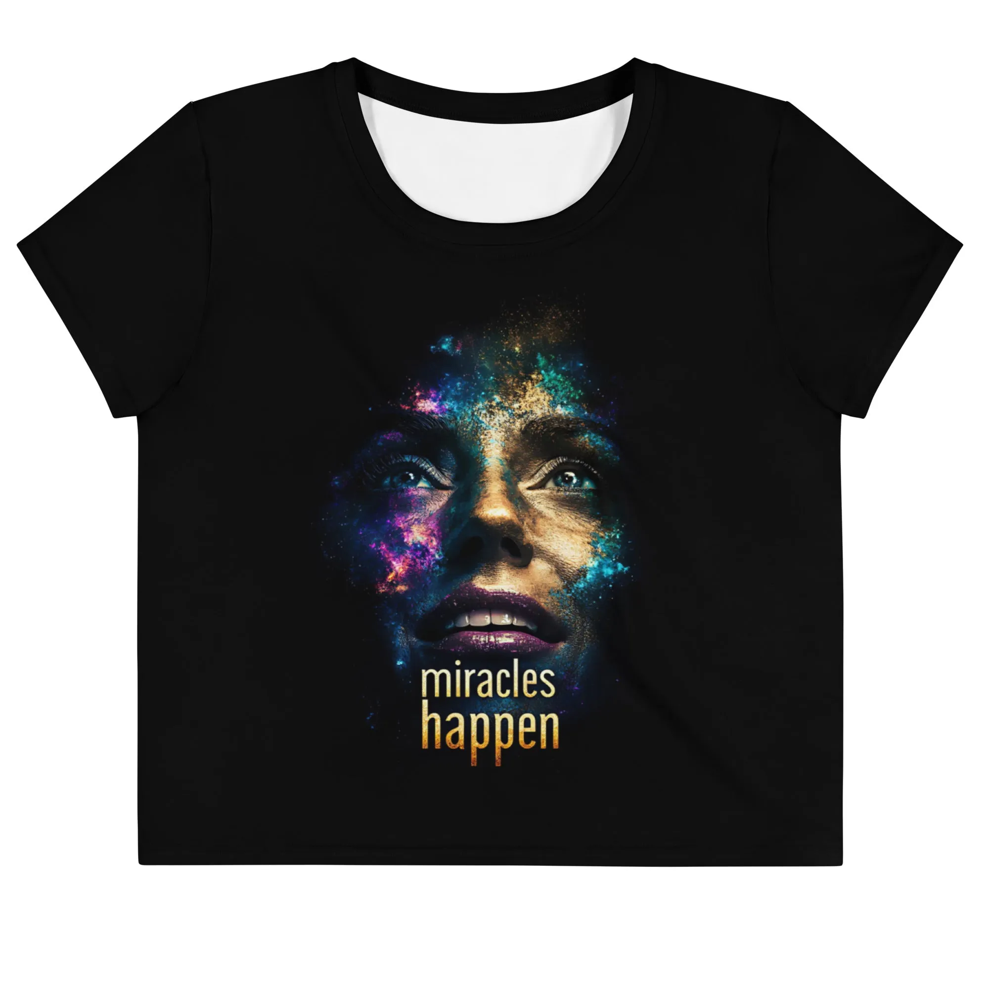 Miracles Happen Edition 1 All-Over Print Crop Tee