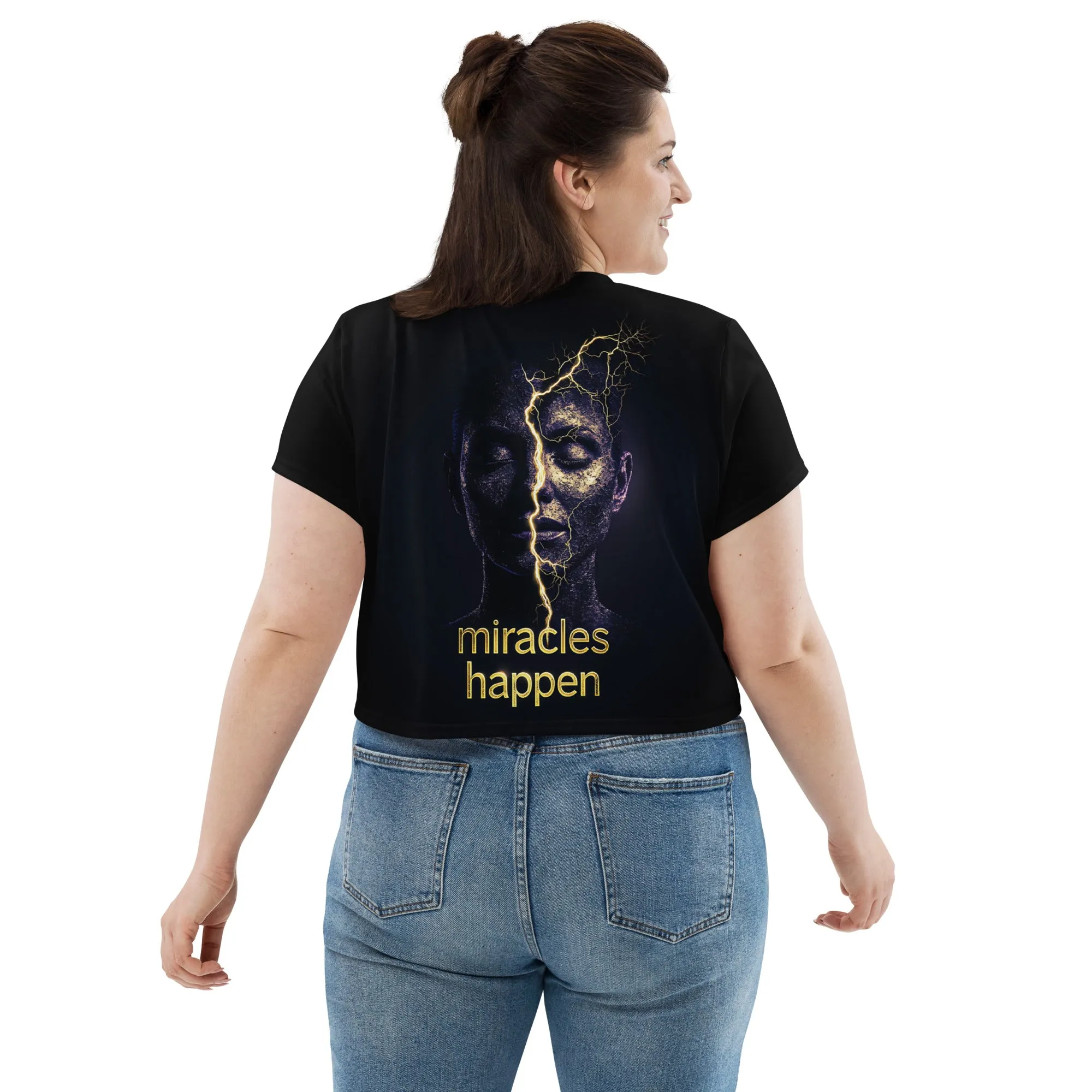 Miracles Happen Edition 2 All-Over Print Crop Tee