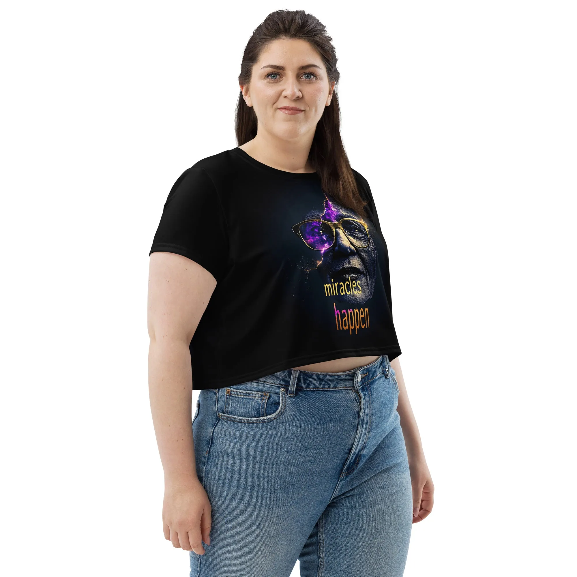 Miracles Happen Edition 4 All-Over Print Crop Tee