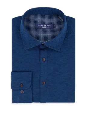 Navy Flame Knit Long Sleeve Shirt