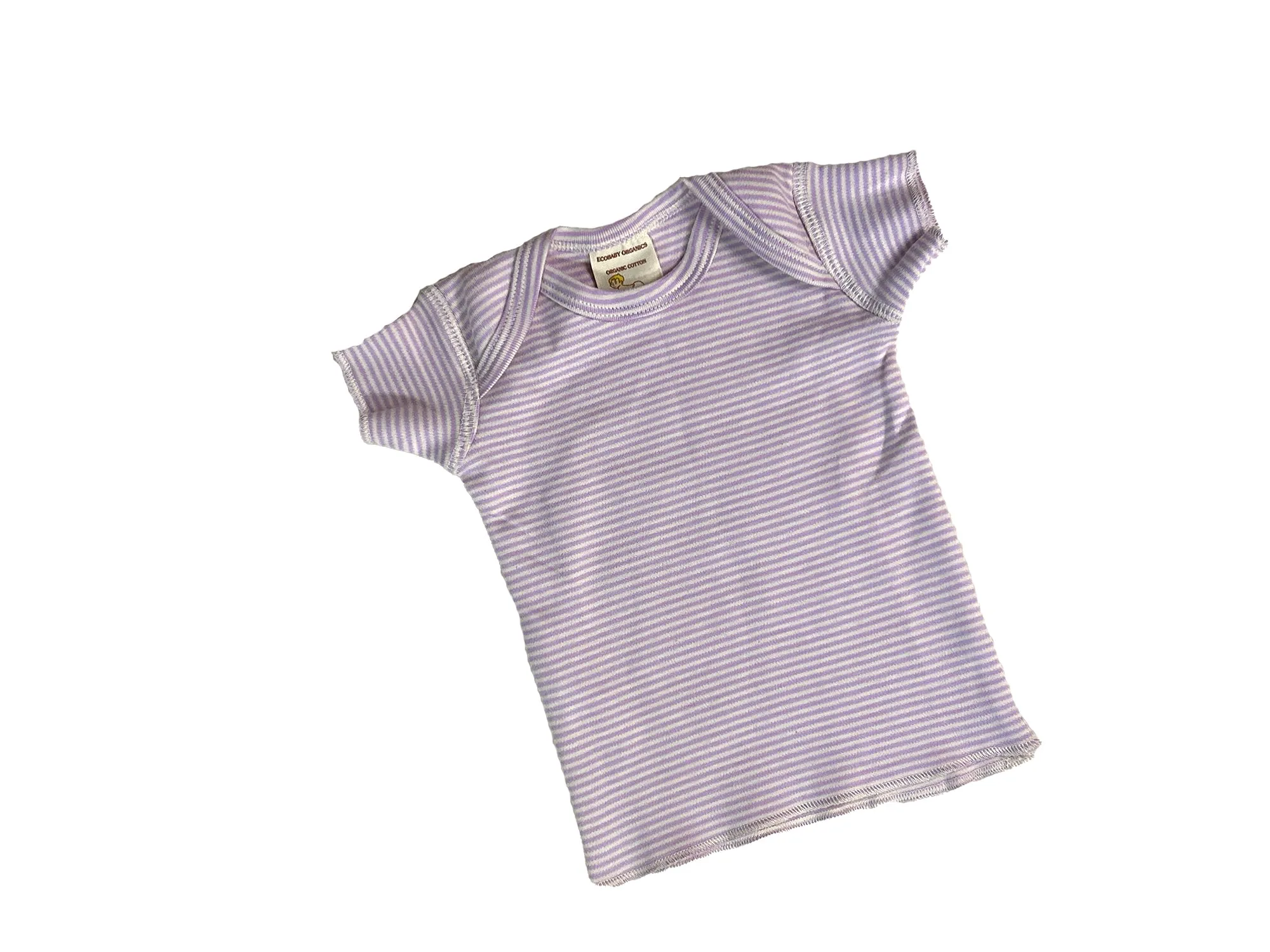 Organic Cotton Infant Short Sleeve Tee Lavender Stripe