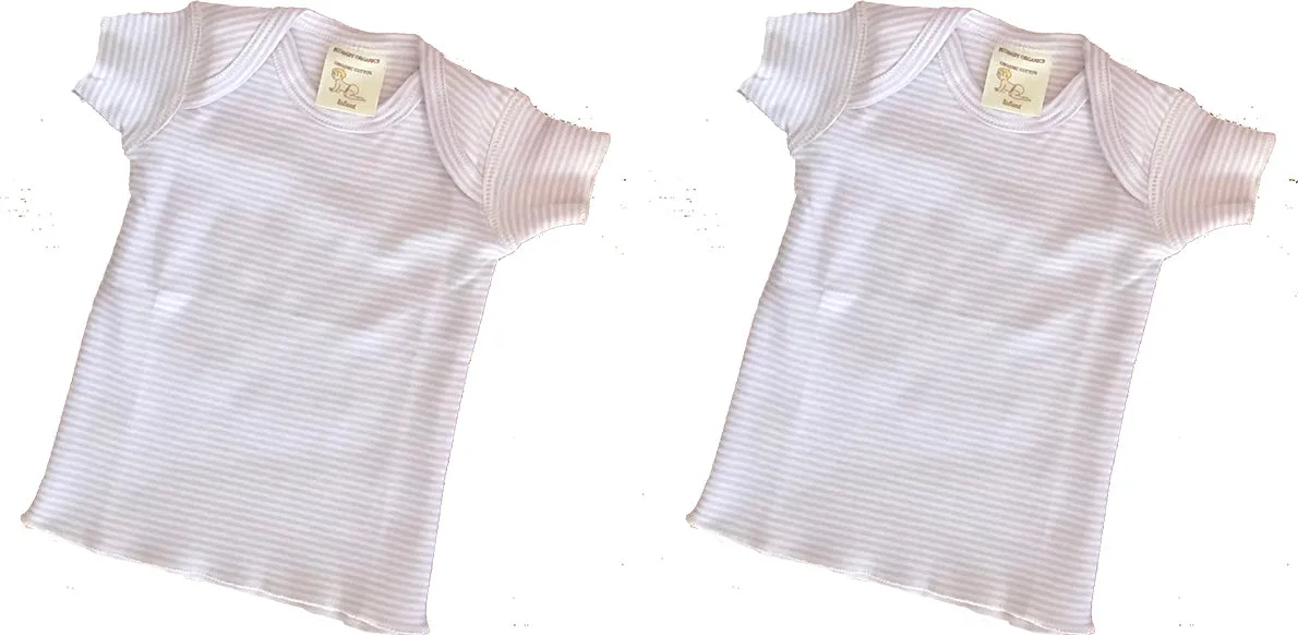 Organic Cotton Infant Short Sleeve Tee Lavender Stripe