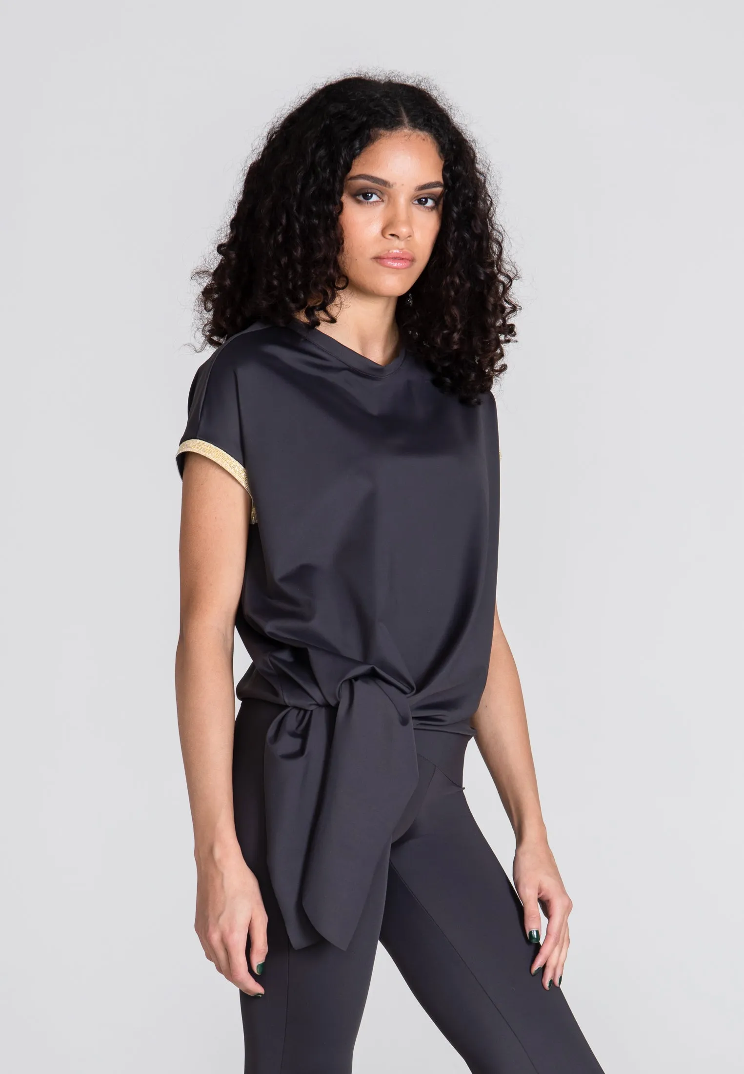 Queen Knot Sport Top Gold - Caviar