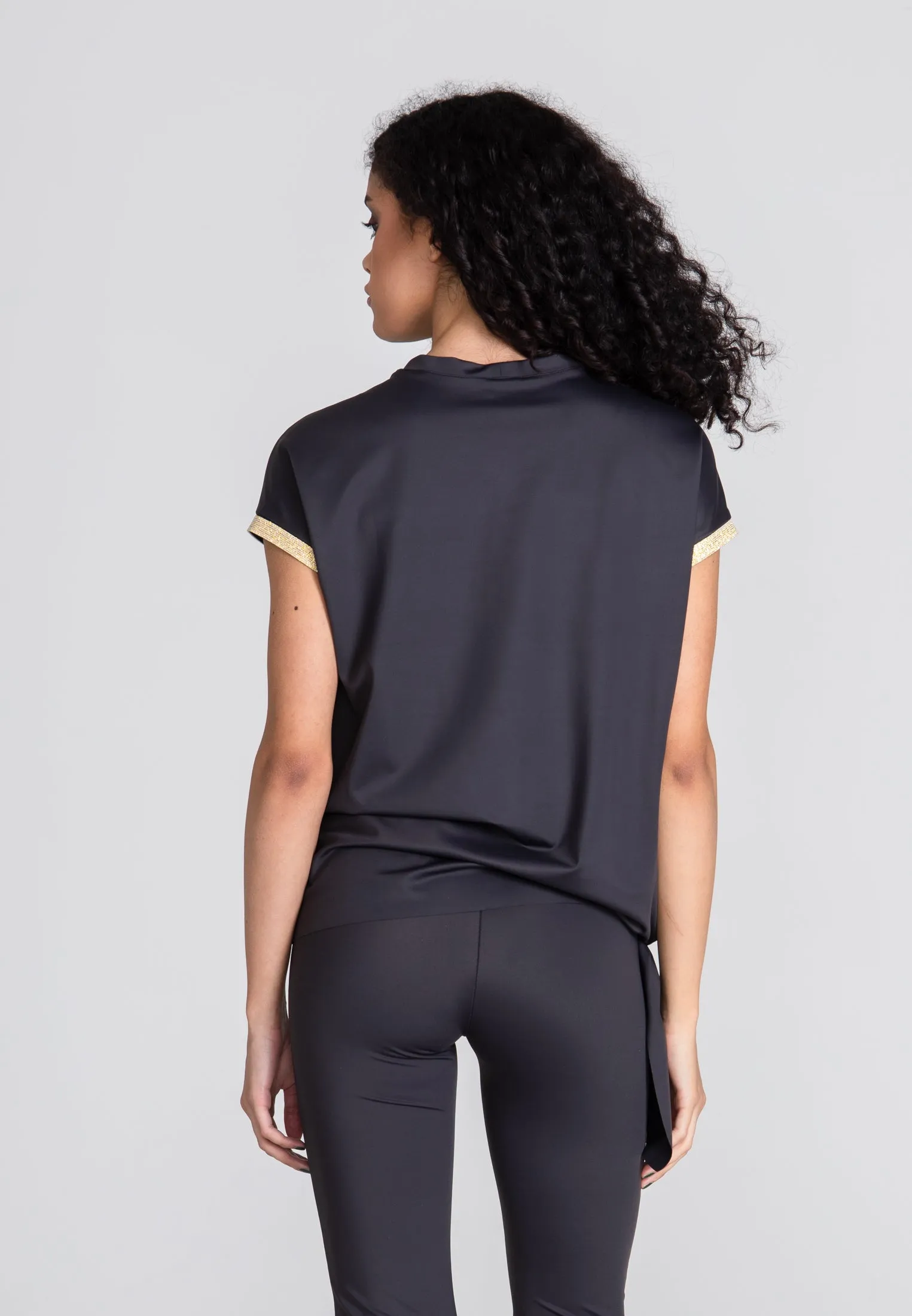 Queen Knot Sport Top Gold - Caviar