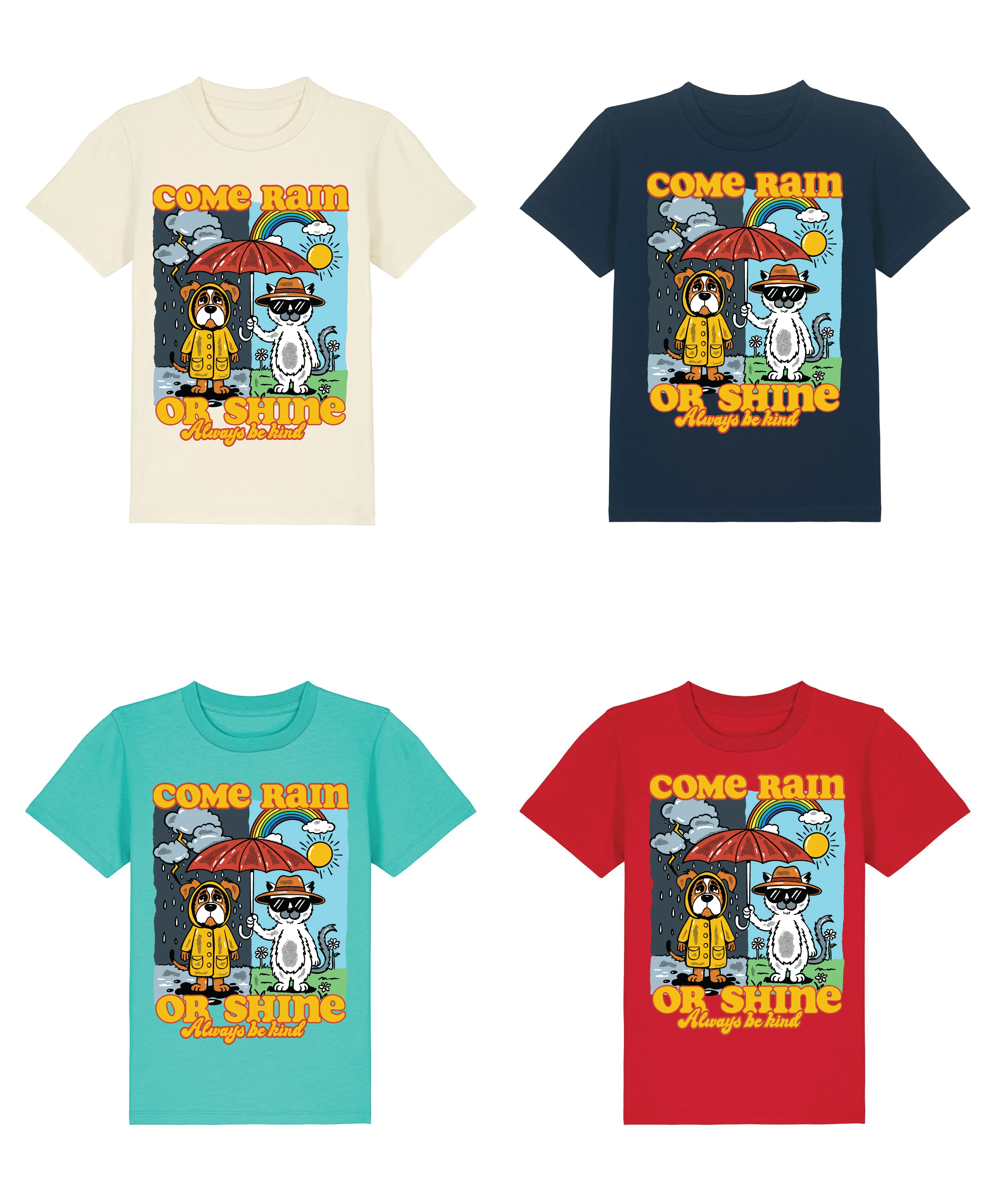 Rain or shine organic T-shirt (adults and kids)