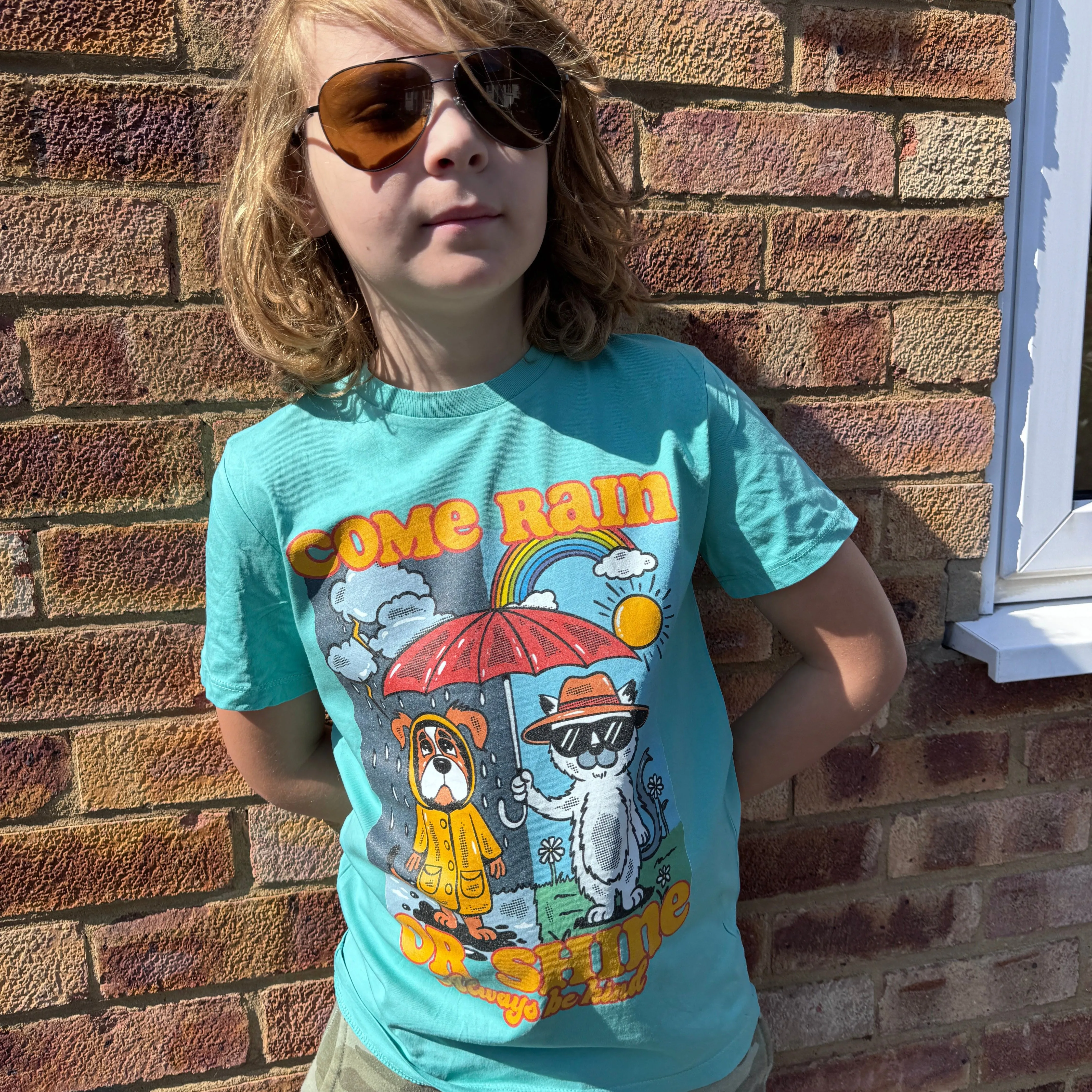 Rain or shine organic T-shirt (adults and kids)