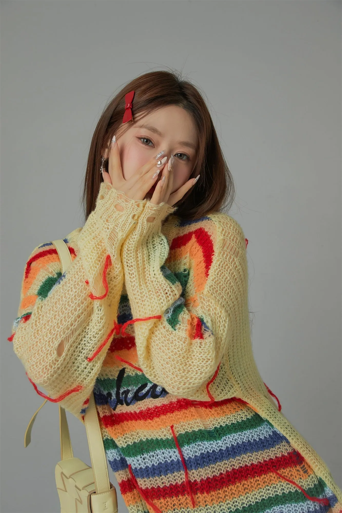 Rainbow Stripe Knit Sweater