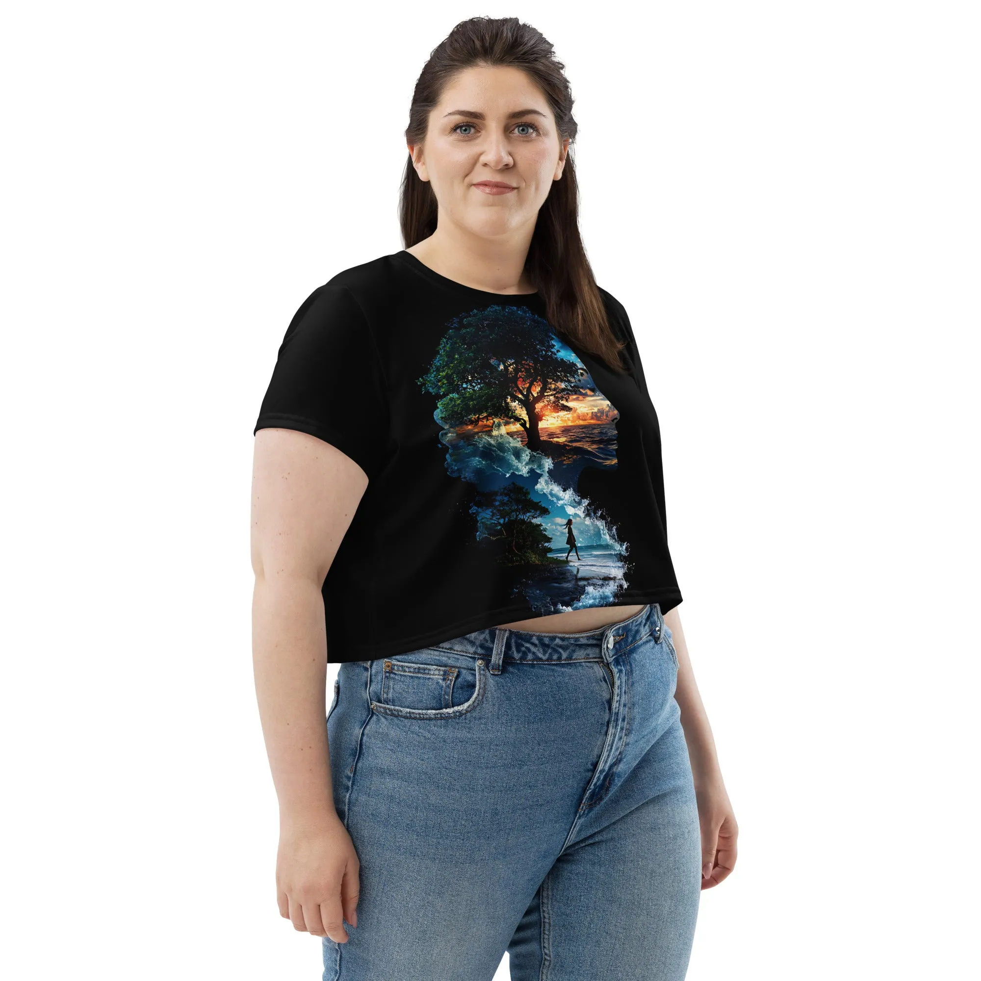 Soul Tides All-Over Print Crop Tee