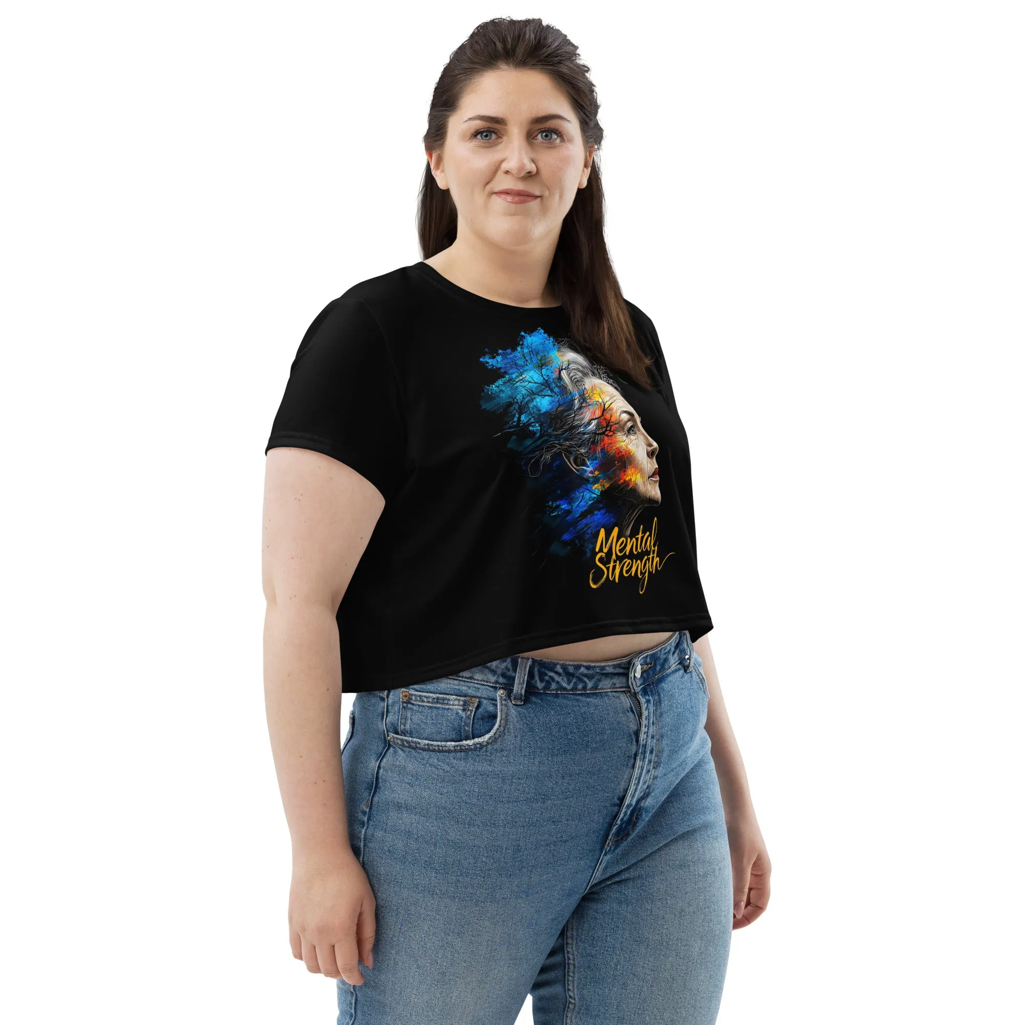 Unshakable Grace: The Art of Mental Strength All-Over Print Crop Tee