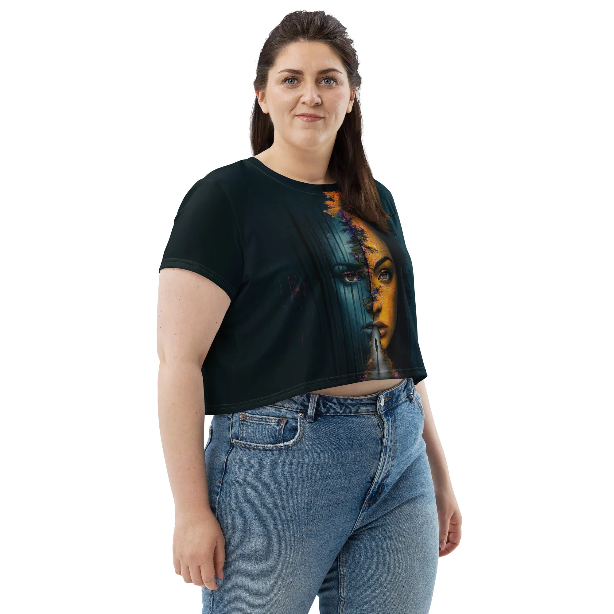 Wisdom Roots All-Over Print Crop Tee